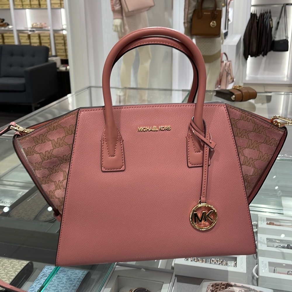 Michael Kors Avril Large Top Zip Satchel Shoulder Bag 
Rose - Picture 4 of 16